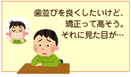 歯並びを良くしたいけど、矯正って高そう。それに見た目が・・・